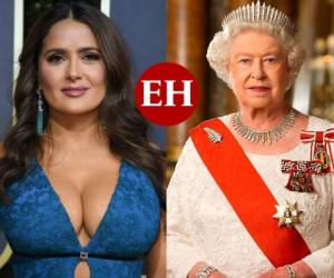 Salma Hayek (izquierda) y la Reina Isabel (derecha) tienen una diferencia de 90 posiciones en la lista de mujeres más acaudaladas de Reino Unido. Fotos: AFP