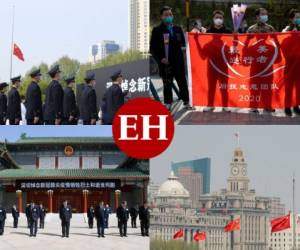 China se detuvo en un día de duelo nacional, en un sentido homenaje para las más de 3,300 personas que murieron de Covid-19 desde que el nuevo coronavirus irrumpió en el país en diciembre de 2019. Fotos: AP/AFP