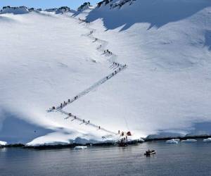 Los investigadores destacan el problema específico que plantea el poliestireno expandido en la Antártida, cuya porosa estructura facilita la instalación de musgos y microalgas, que a su vez atraen a otros organismos. Foto: AFP