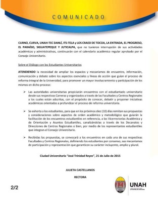Se mantiene la toma en Choluteca y en la UNAH-VS