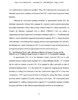 Narcos aseguran que financiaron campañas del Partido Nacional