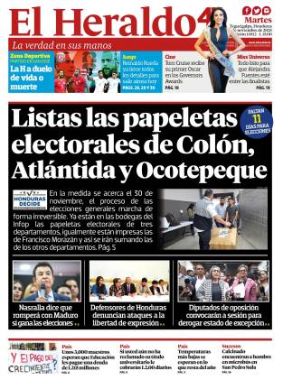 Listas las papeletas electorales de Colón, Atlántida y Ocotepeque