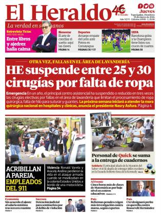HE suspende entre 25 y 30 cirugías por falta de ropa