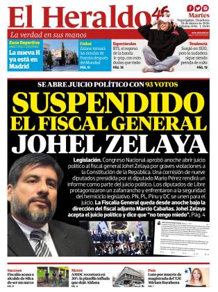 Suspendido el fiscal general Johel Zelaya