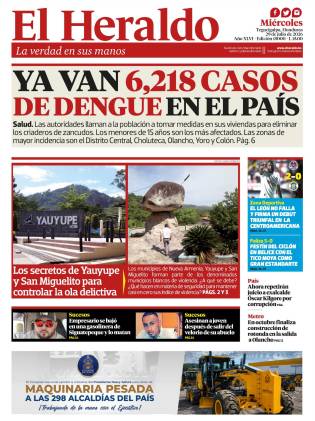 Ya van 6,218 casos de dengue en el país