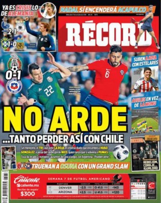 Portadas de medios mexicanos no perdonan al Tri tras la derrota ante Chile