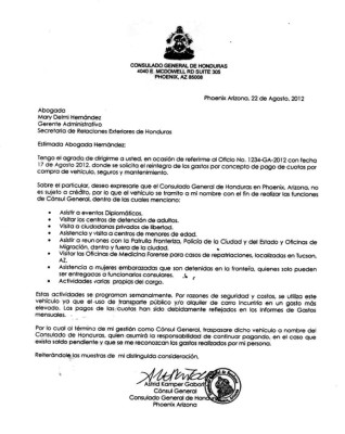 Cancillería admite compra irregular de auto