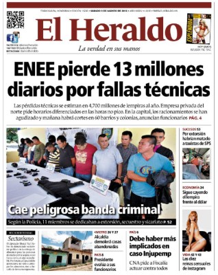 ENEE pierde 13 millones diarios por fallas técnicas