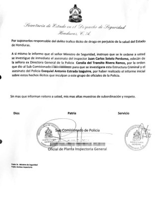 Honduras: Ministros y directores se tiraron expediente de policías narcos