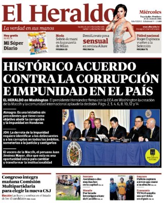 Histórico acuerdo contra la corrupción e impunidad en el país