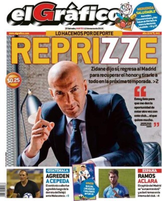 Así titulan el regreso de Zidane al Real Madrid en los principales diarios del mundo
