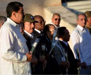 Maduro y Ortega durante los actos funebres del expresidente cubano Fidel Castro.