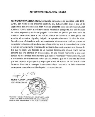 Insinuaciones sexuales y abusos en consulado