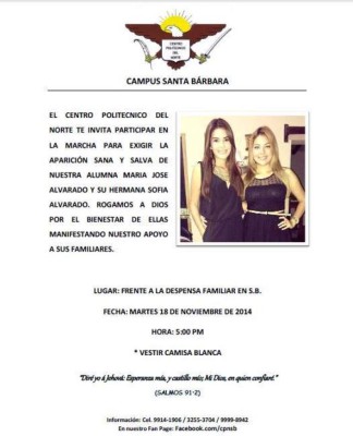 Marcha para exigir retorno de Miss Honduras Mundo y su hermana