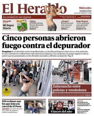 Cinco personas abrieron fuego contra el depurador