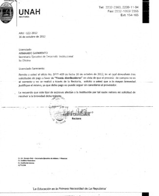 Rectoría de UNAH pide justificar compras