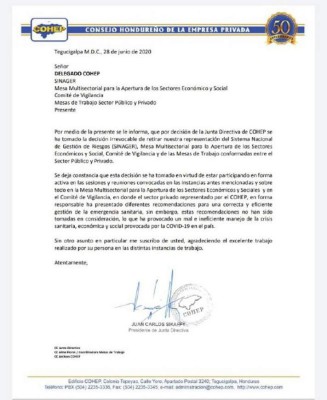 Inconformidades que llevaron a Cohep a retirarse de Mesa Multisectorial