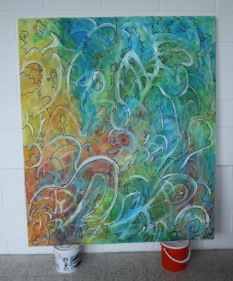 Francisco Alvarado en la bienal del Bronx