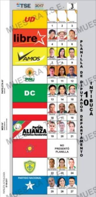 Así serán las papeletas de nivel presidencial y de diputados para las elecciones de noviembre