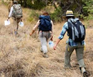 Miembros de varias organizaciones dejan botellas para los inmigrantes que cruzan el desierto. Foto: Cortesía