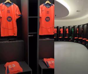 Vestuario del Barcelona en la previa del juego contra Real Sociedad.