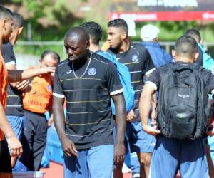 La plantilla de Motagua entrenó este día en la Villa Olímpica. Foto: Ronal Aceituno.
