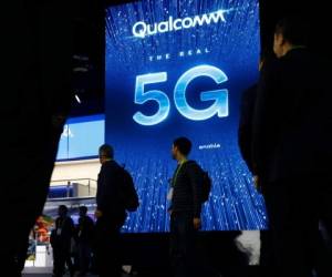 Cartel de Qualcoom anunciando la nueva tecnología 5G en la feria internacional CES de Las Vegas el 9 de enero del 2019. Esa tecnología promete revolucionar las telecomunicaciones.