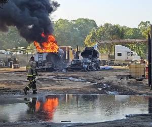 Explosión de cisternas de combustibles deja un muerto y un herido en San Pedro Sula
