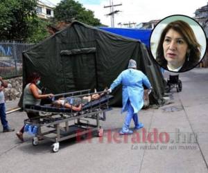 Alba Consuelo Flores, ministra de Salud, se refirió a la baja de casos de covid-19 en los hospitales, pero al mencionar las cifras admitió que sí hubo un colapso en la red hospitalaria. Foto: EL HERALDO.