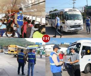 Este viernes la Policía Nacional y el Instituto Hondureño de Transporte Terrestre (IHTT) realizaron operativos desde muy tremprano en la salida al sur de la capital hondureña previo al feriado de la Semana Morazánica. Fotos: Efraín Salgado/ EL HERALDO