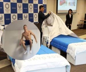 'Se supone que las camas son 'anti-sexo', si están hechas de cartón, deberían romperse al menor movimiento brutal, dicen. No es cierto, son 'fake news'', tuiteó el deportista Rhys McClenaghan.