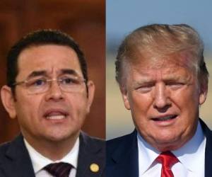El presidente de Guatemala, Jimmy Morales, y su homólogo de Estados Unidos, Donald Trump, iban a sostener una reunión donde supuestamente firmarían el polémico acuerdo. Foto: Agencia AFP.