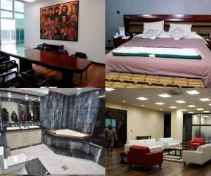 Los nuevos gobernantes de Bolivia habilitaron este jueves el ingreso a la suite presidencial que ocupó por varios años el ahora expresidente Evo Morales en la Casa Grande del Pueblo. La construcción de la Casa Grande del Pueblo comenzó en 2014 y requirió una inversión de unos 34,6 millones de dólares. El piso 24 del edificio cuenta con varias salas, dormitorios y baños. Fotos: Agencia AFP.