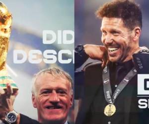 Didier Deschamps, campeón del mundo con Francia y Diego Simeone ganador de la Europa League. Foto: @FIFAcom en Twitter