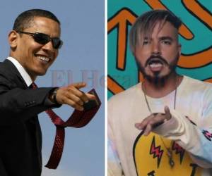 El expresidente Barack Obama y el rapero colombiano J Balvin.