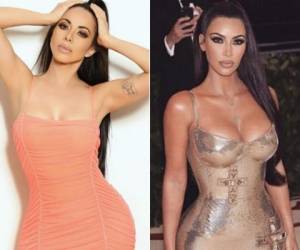 Jimena Sánchez se parece cada vez más a Kim Kardashian. En la imagen a la izquierda aparece la presentadora de Fox y al costado derecho la empresaria estadounidense. Foto: Instagram