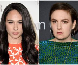 En esta combinación de fotos, la actriz Aurora Perrineau en Los Ángeles el 17 de febrero del 2015, a la izquierda, y la actriz y guionista Lena Dunham en Nueva York el 29 de mayo del 2018.