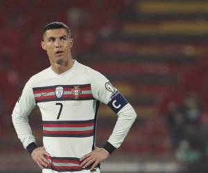 Cristiano Ronaldo se mostró muy molesto en la acción que se le anuló el gol en el último juego con la selección de Portugal.