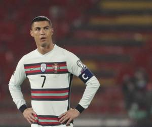 Cristiano Ronaldo se mostró muy molesto en la acción que se le anuló el gol en el último juego con la selección de Portugal.