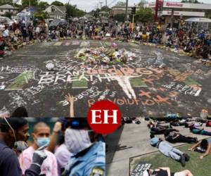 Por primera vez en años, la Casa Blanca apagó sus luces y el presidente fue resguardado en el búnker, luego de que las protestas en Washington se tornaran violentas. Este lunes se espera una nueva escalada de manifestaciones tras la muerte de George Floyd a manos de policía. AFP / AP.