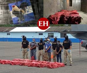 Tres hombres fueron capturados por transportar una fuerte cantidad de droga en el sector de Arizona, Atlántida. La aprehensión de los sospechosos y el decomiso de la sustancia ilícita ocurrió la noche del sábado. Fotos: Estalin Irías | EL HERALDO | Cortesía.