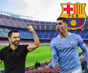 'El FC Barcelona ha llegado a un acuerdo con el Manchester City para el traspaso de Ferrán Torres'. ILUSTRACIÓN: EL HERALDO/AFP/Canva