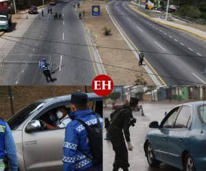 A la capital de Honduras nadie entra ni sale durante esté vigente el toque de queda absoluto. EL HERALDO realizó un recorrido y verificó que hay estrictos operativos en la carretera que no dejan que nadie pase. Fotos David Romero| Alex Pérez