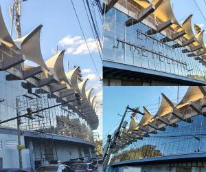 El Estadio Nacional de Tegucigalpa luce una nueva cara con la fachada y el letrero que le están colocando. Estas son las últimas imágenes del recinto capitalino que luce irreconocible.