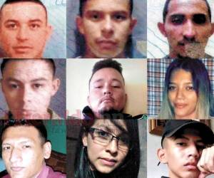 De izquierda a derecha: Fredis Madrid, Maynor Madrid, Kelvin Zúniga, Anuar Madrid, Óscar Carbajal, Jeysa López, Javir López, carolina García y Moisés López.