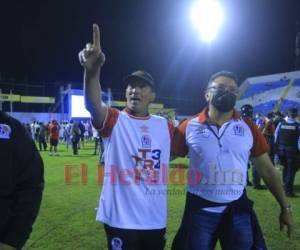 Pedro Troglio celebró a lo grande su nuevo título de campeón en el fútbol de Honduras, el cual domina a la perfección desde que tomó las riendas del León en 2019. Foto: Yoseph Amaya | EL HERALDO