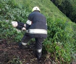 La víctima fue encontrada eal inicio de la hondonada donde sufrieron el accidente de tránsito.