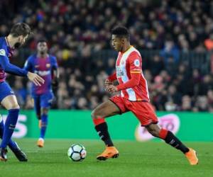 El atacante hondureño Anthony 'Choco' Lozano en su debut frente al FC Barcelona. Foto Twitter