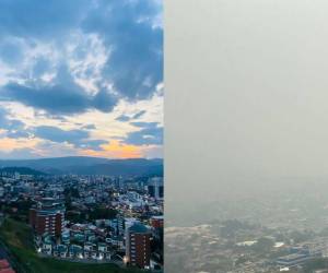 A pesar de las leves mejorías que presentó el país en este fin de semana, en menos de 24 horas, el territorio hondureño vuelve a quedar bajo la pesada capa de humo, desapareciendo las ciudades de la capital. Aquí las imágenes comparativas de este fin de semana.
