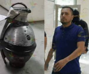 A la izquierda de la imagen la granada que ingresó a El Pozo I, a la derecha Nery Orlando López Sanabria, presunto narcotraficante.